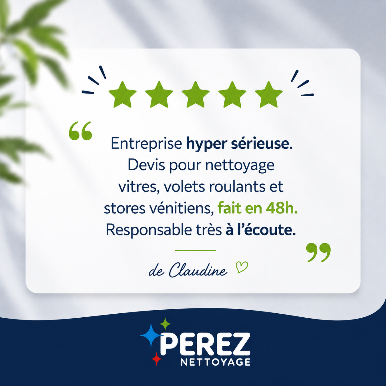 Perez Nettoyage Vitres volets roulants Perpignan - Avis client 5 etoiles